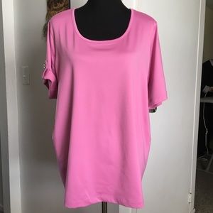 SUSAN GRAVER PINK SHORT/ROLLED SLEEVE TUNIC